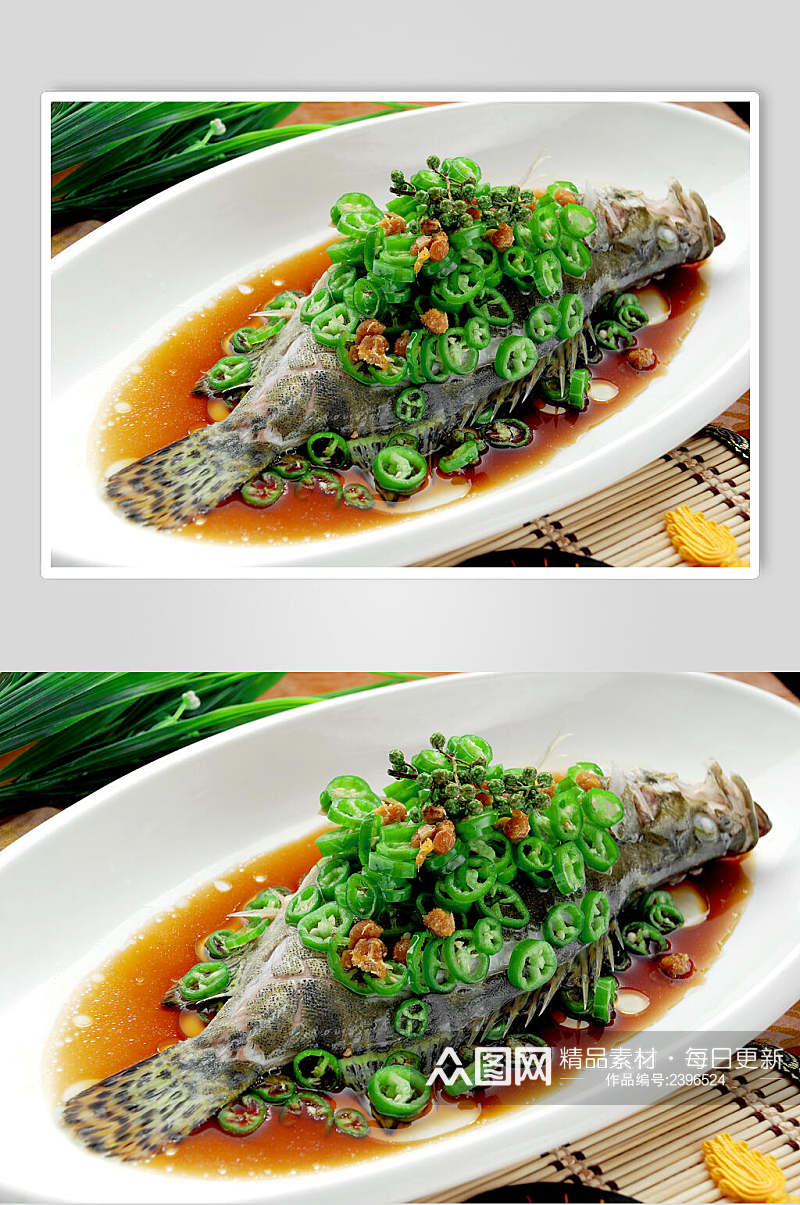 鲜椒桂鱼清蒸双椒豉汁食物图片素材