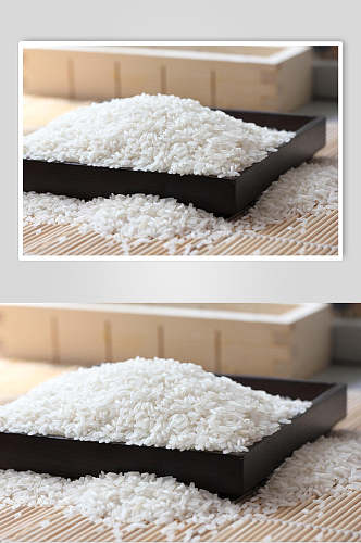 纯白长粒米大米稻米图片