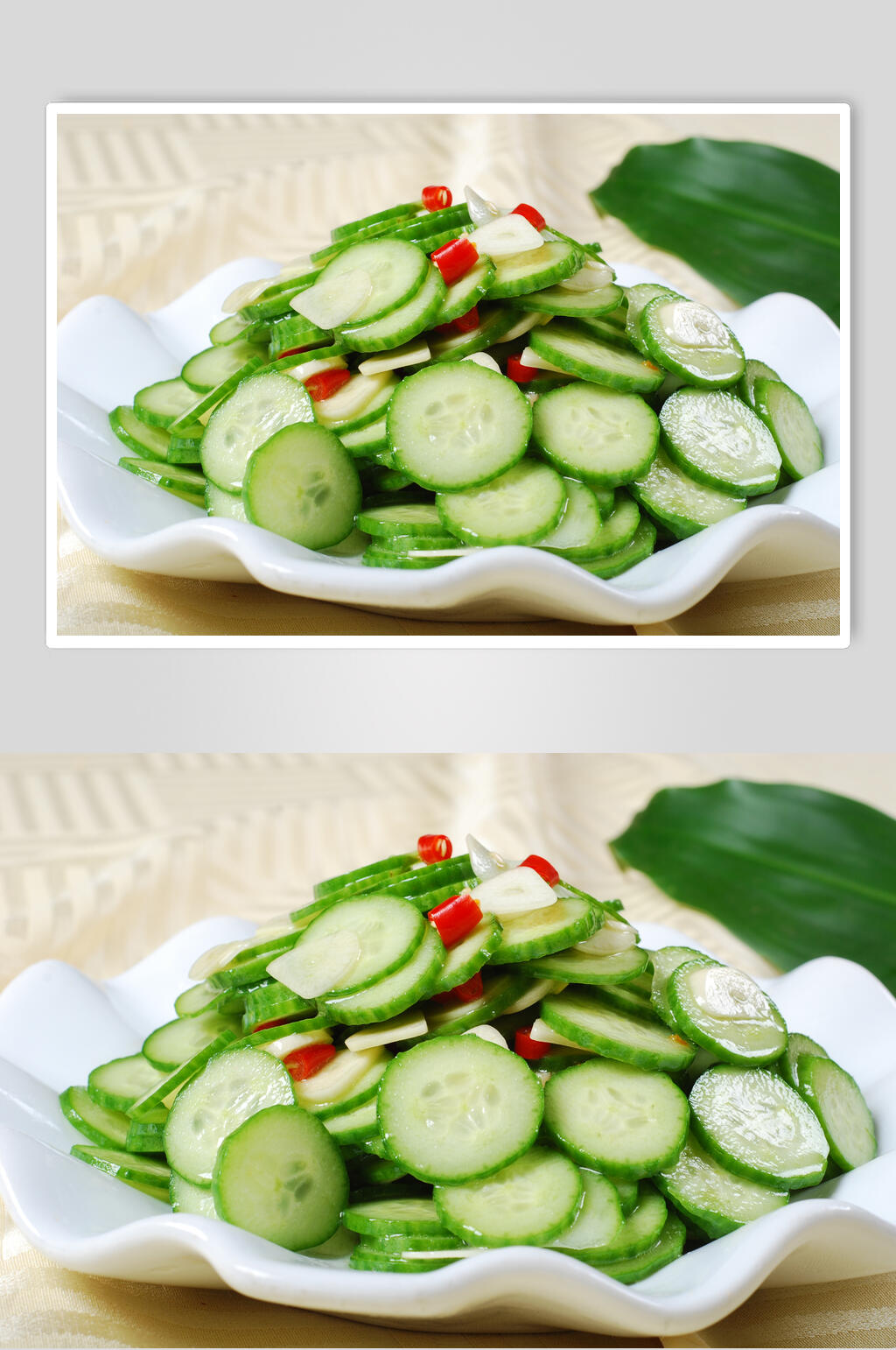 新鲜美味蒜片乳瓜食物高清图片素材