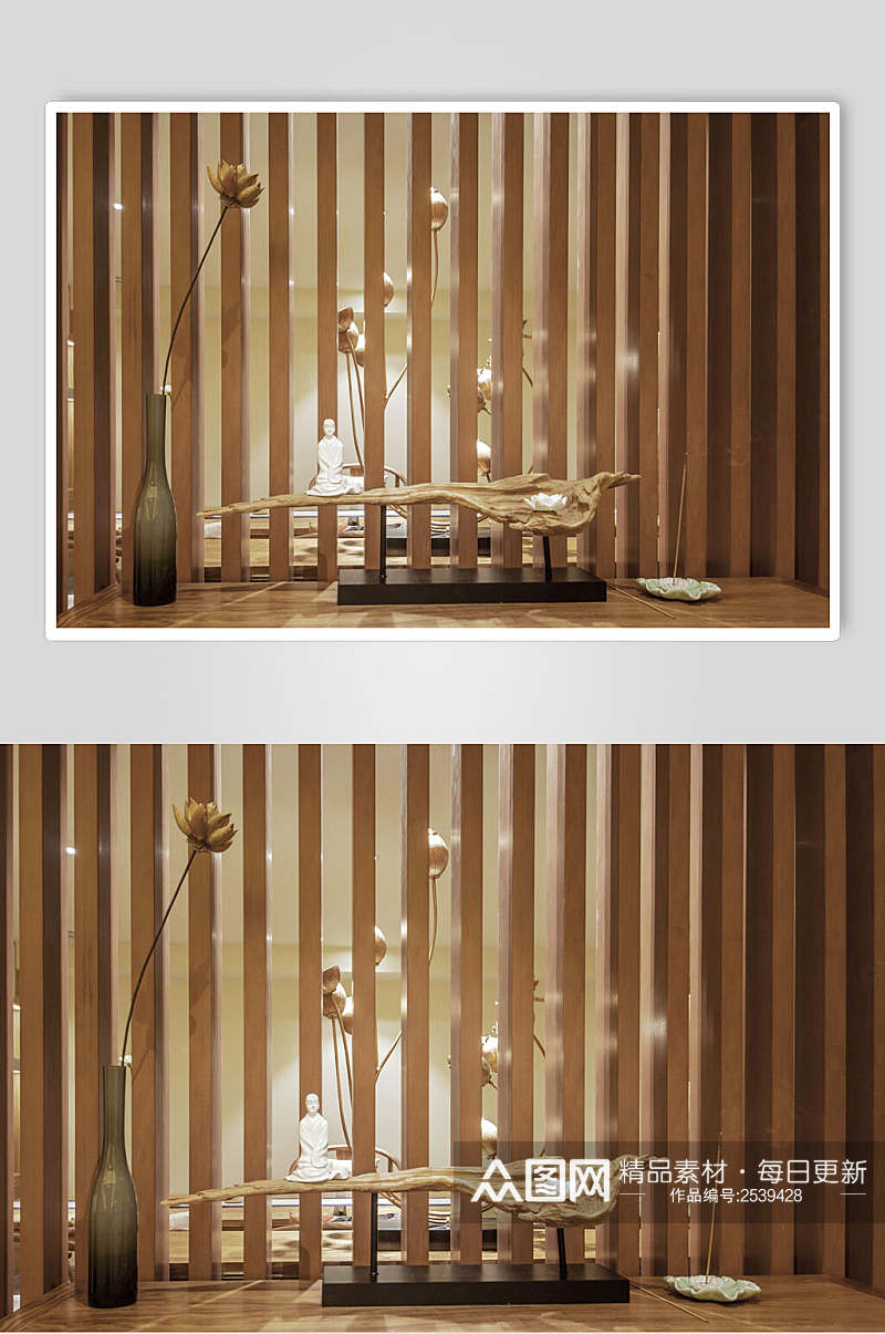木质茶馆室内装修设计图片素材