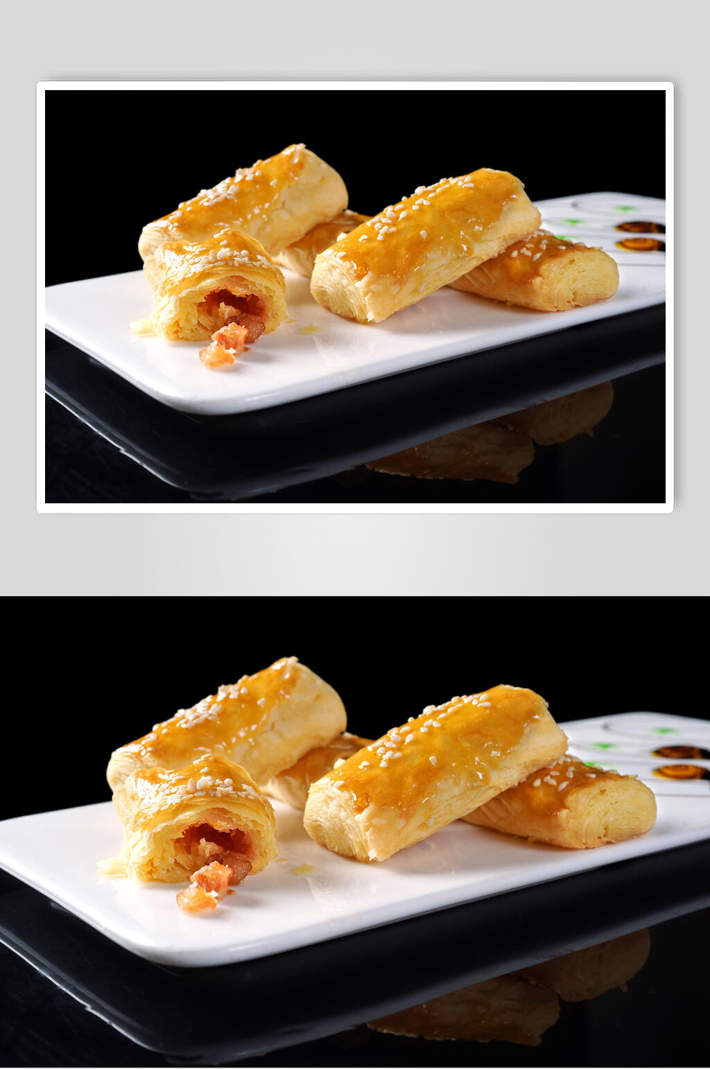 鲜香小吃叉烧酥食物图片素材