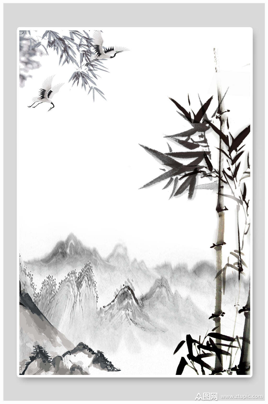 水墨国风海报背景