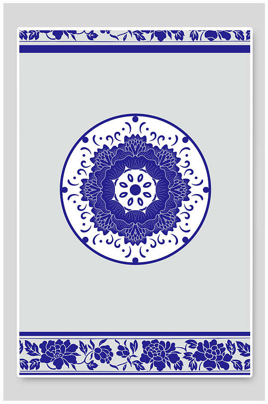 青花瓷国风海报背景