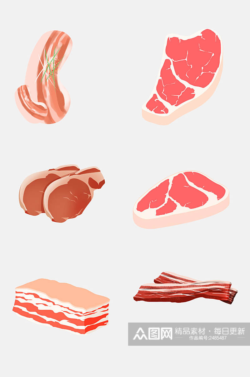 猪扒猪肉免抠元素素材