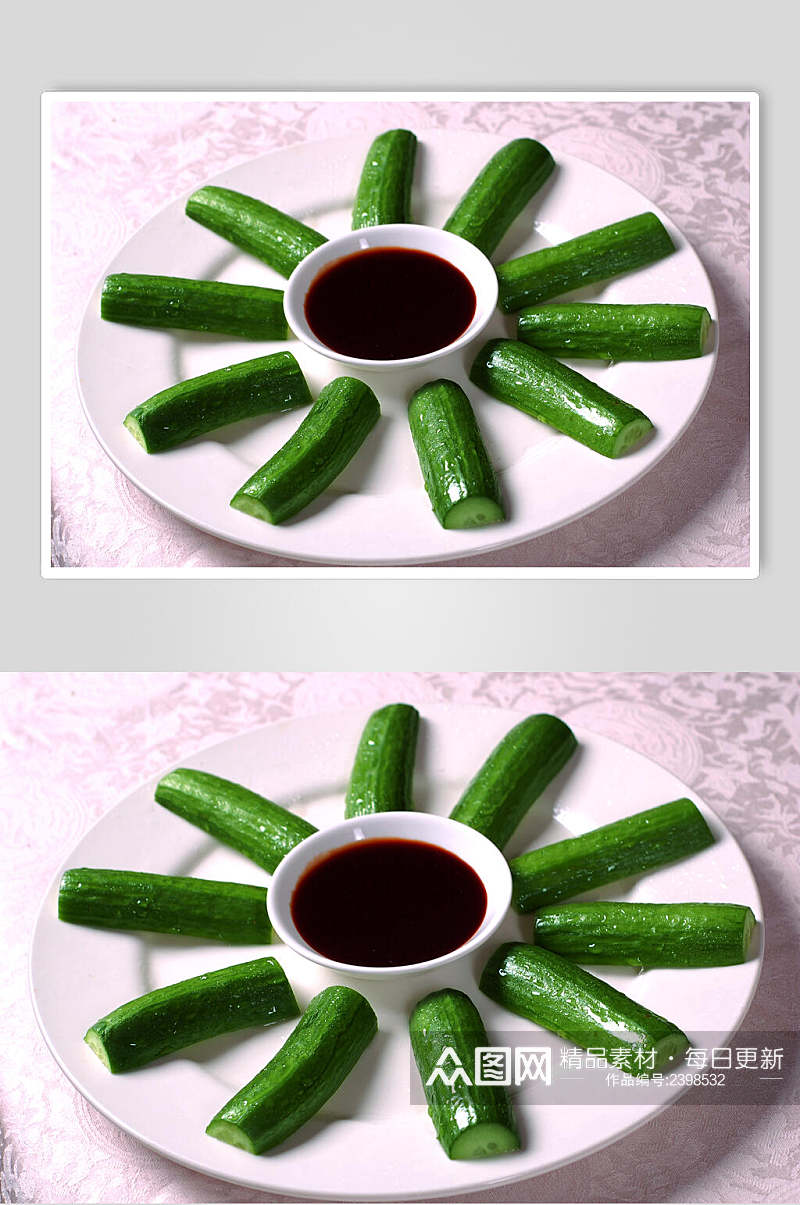 蘸酱小黄瓜鲜香食品摄影图片素材