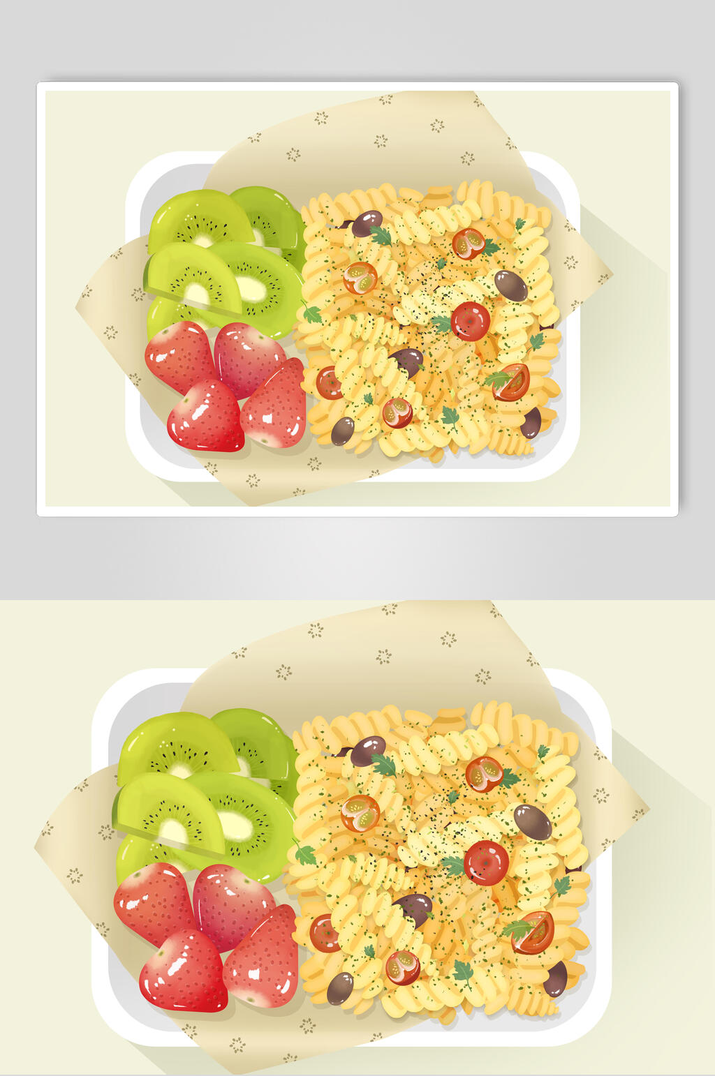炒饭美食插画素材素材