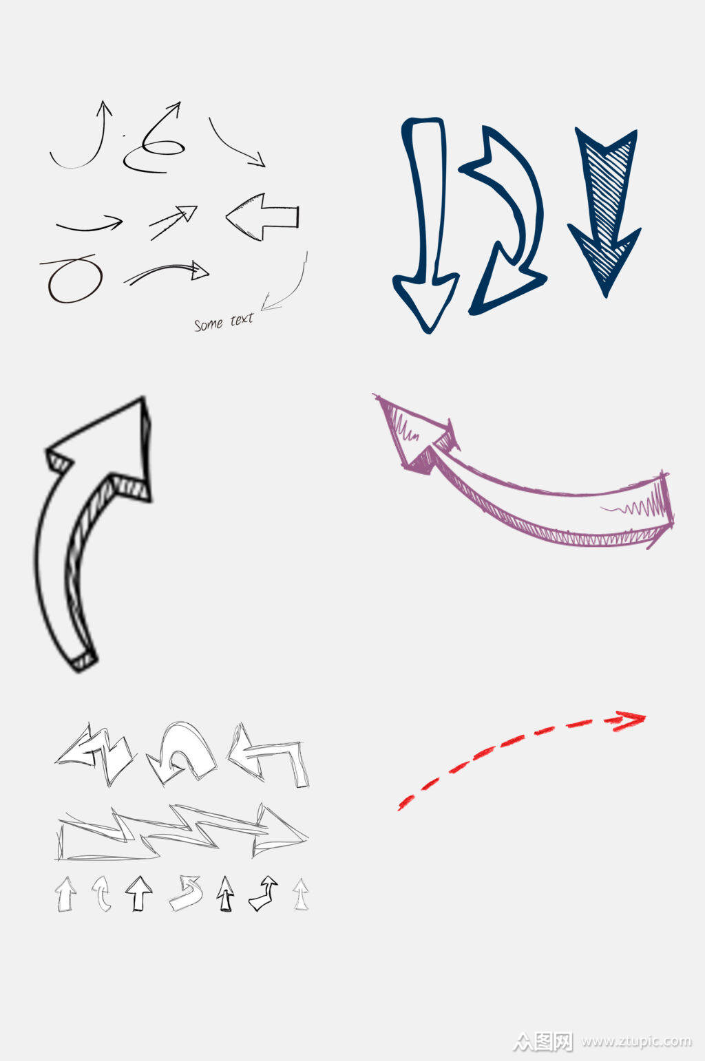 手绘创意箭头免抠素材素材