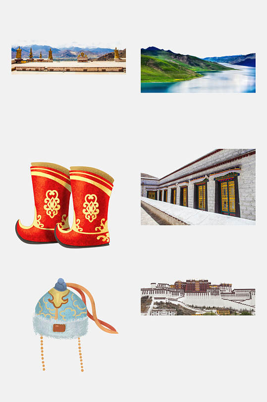 风情西藏旅游文化风景免抠素材