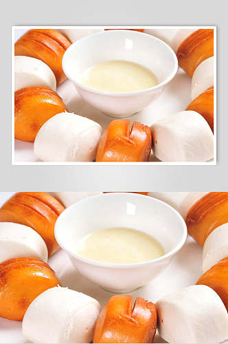 美味金银奶油馒头食物高清图片