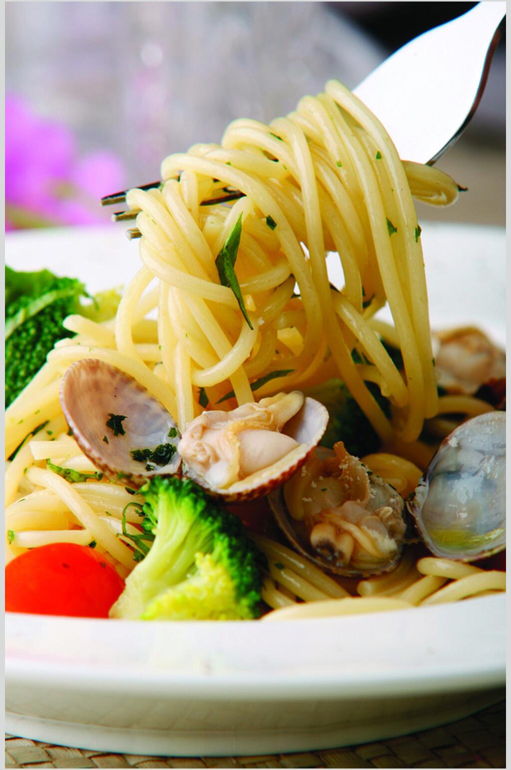 意式海鲜面食物高清图片素材