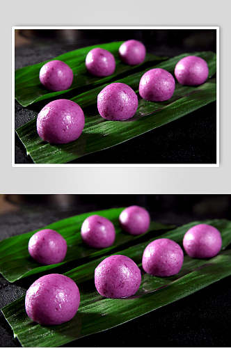 柚子酱紫薯球食物图片
