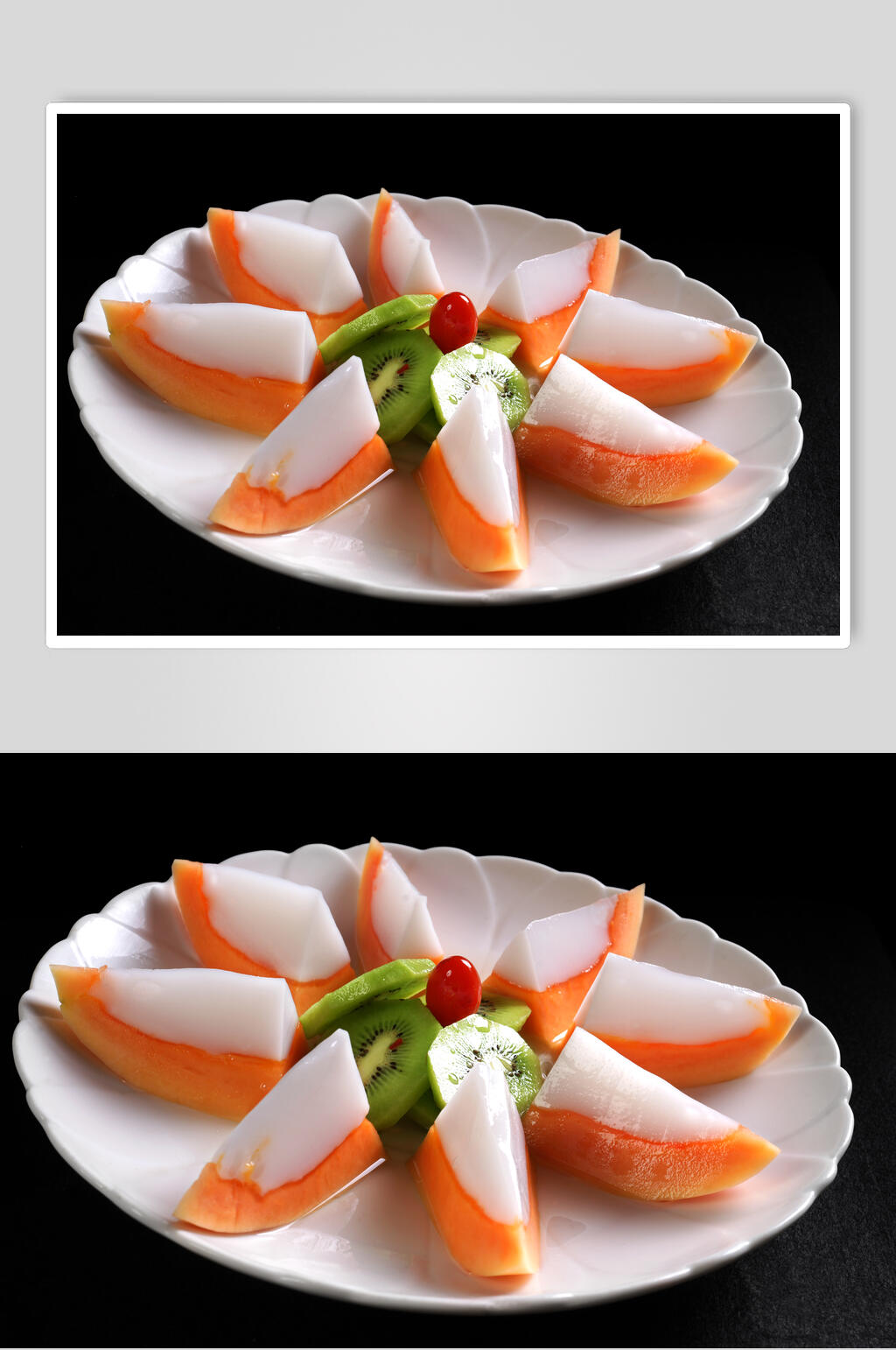 椰奶木瓜冻食物高清图片素材
