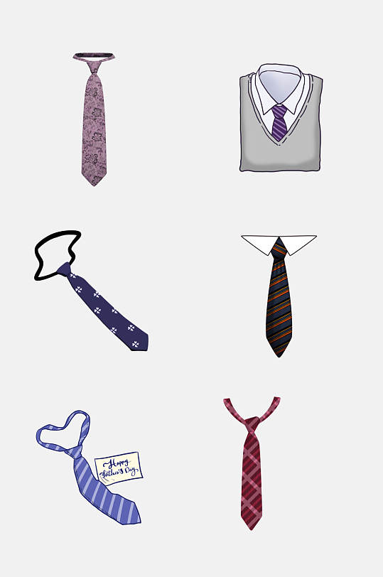 卡通领带领结衣服免抠素材