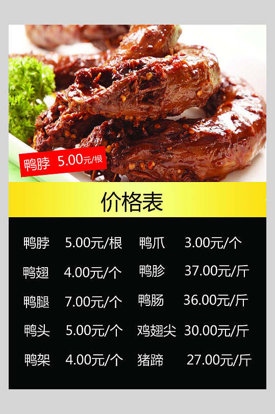 香辣美味美食鸭脖海报