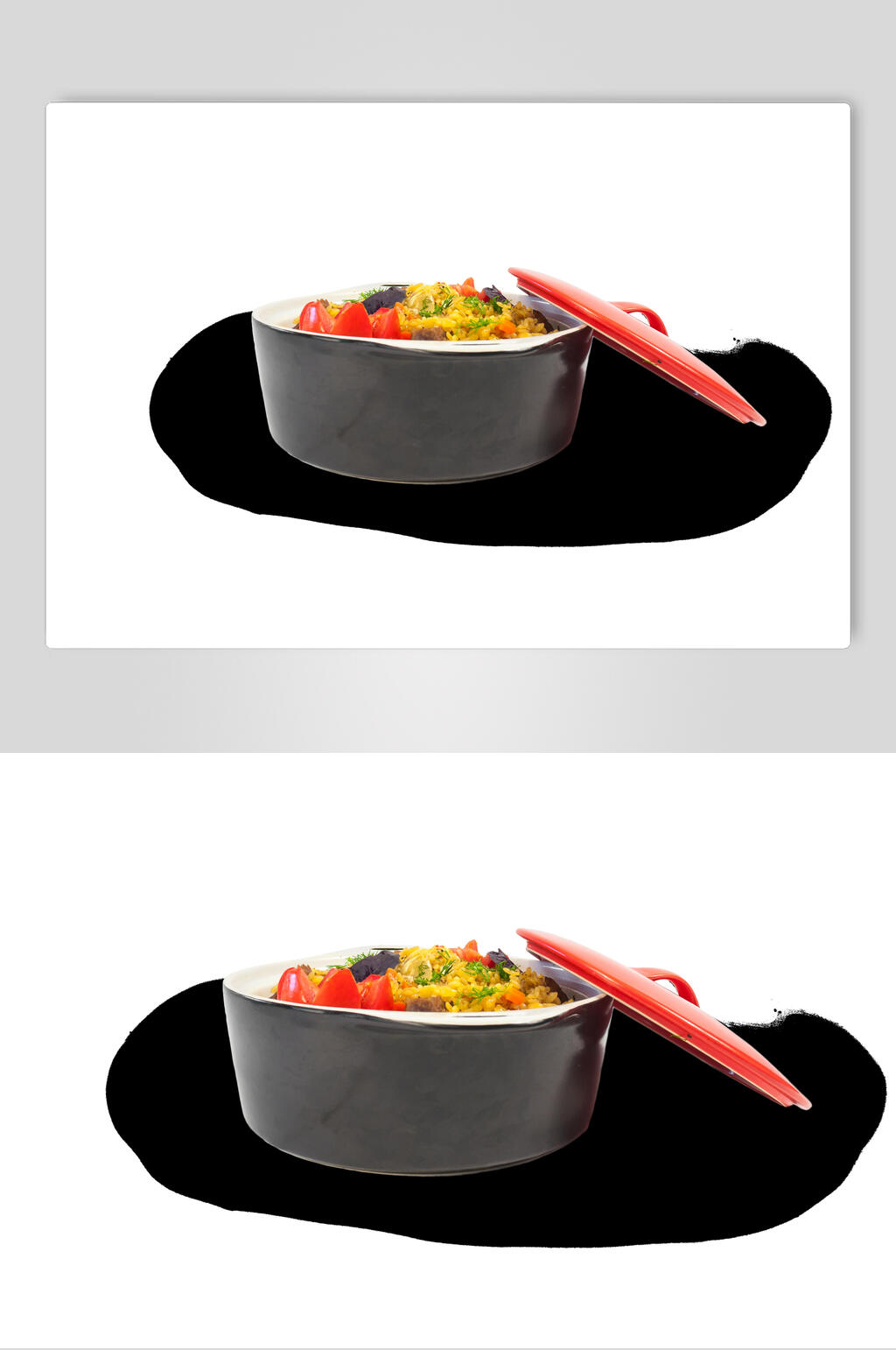 石锅炒饭美食素材素材