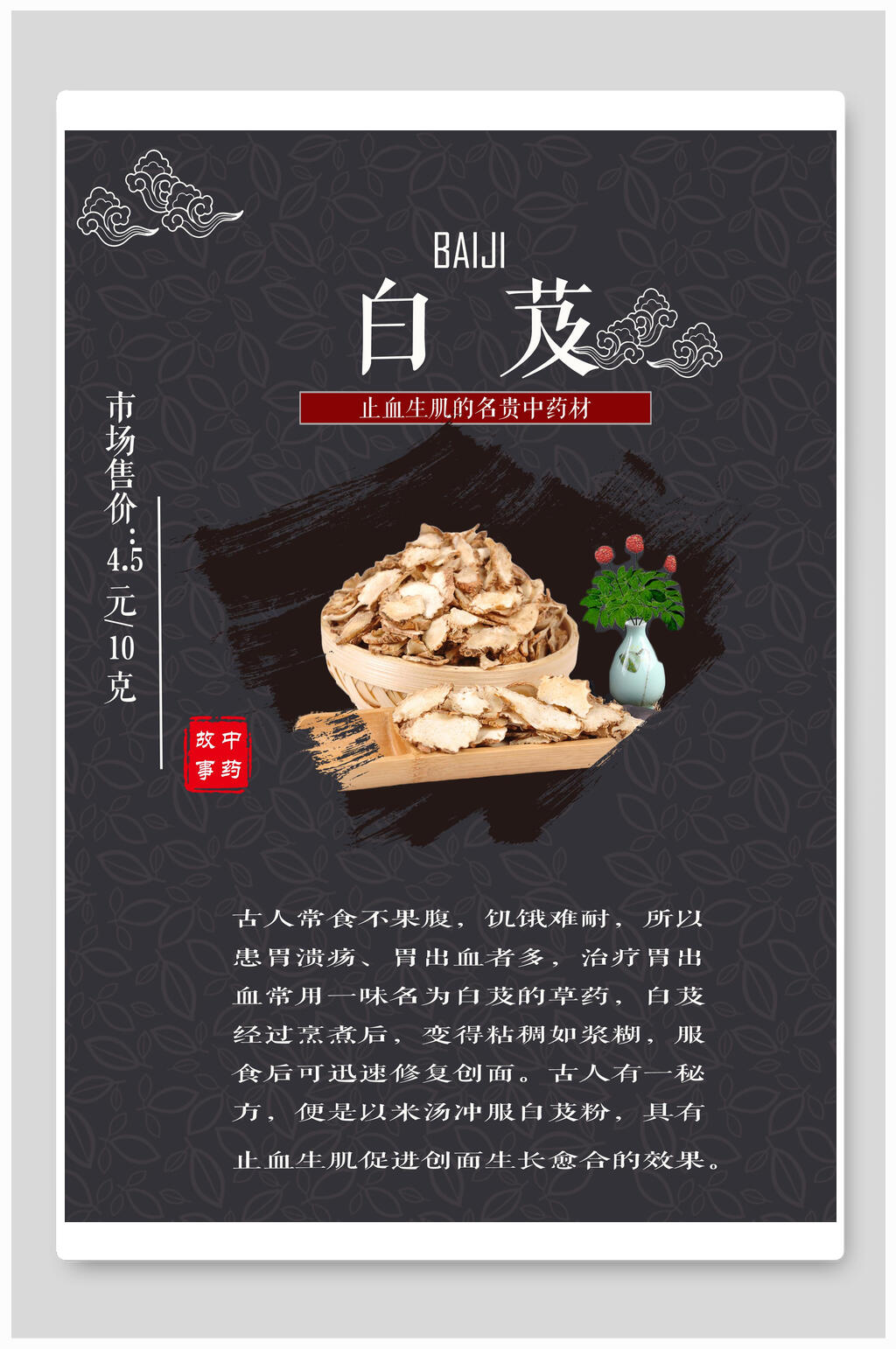 中药材中药挂画展板海报素材