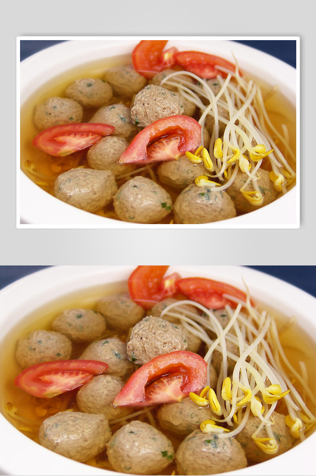 汤菜豆芽圆子汤食物高清图片素材