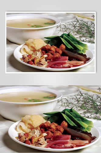 四鲜丸子汤食物高清图片