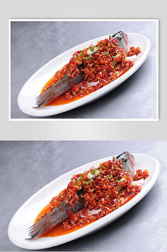 剁椒蒸鲈鱼食物图片