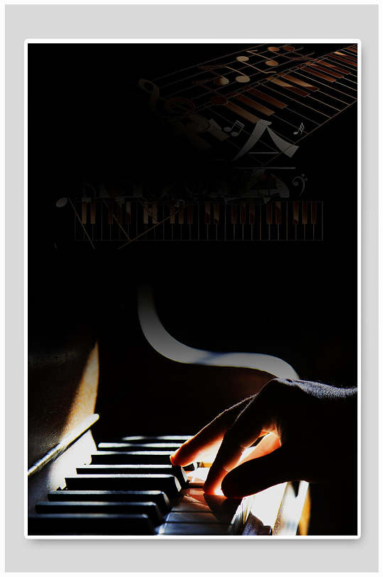 钢琴手倒计时海报背景