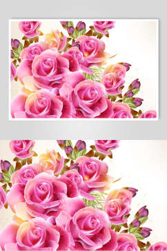 粉色唯美婚礼花朵花卉矢量素材