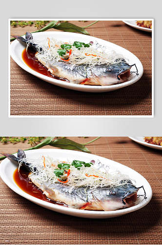 热菜清蒸钳鱼食物图片