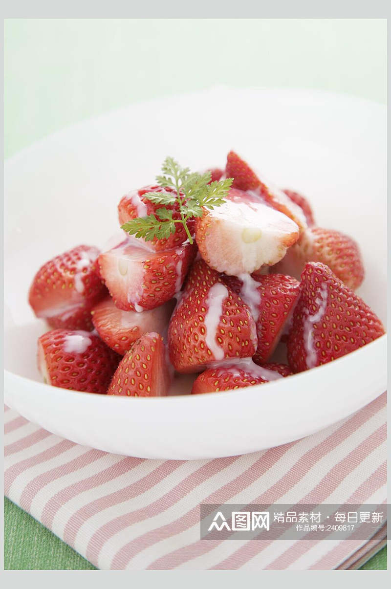 招牌草莓鲜果饮品食物图片素材