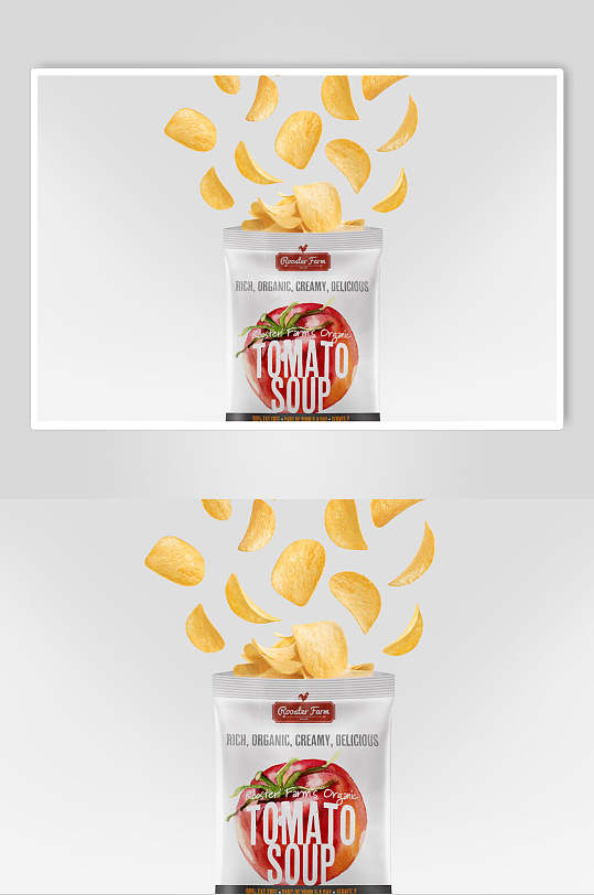 时尚薯片包装袋样机英文文字样品图片