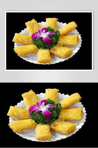 鳕鱼卷食物图片