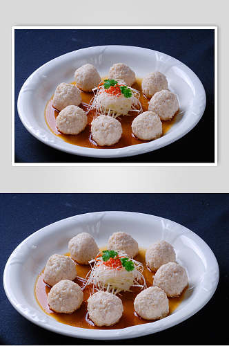 蒸菜清蒸萝卜丸子食物图片