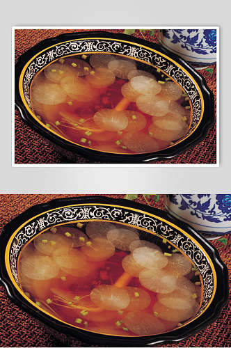 干贝鲜人参萝卜汤食物高清图片