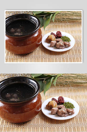 汤菜绿豆排骨汤元份食物高清图片