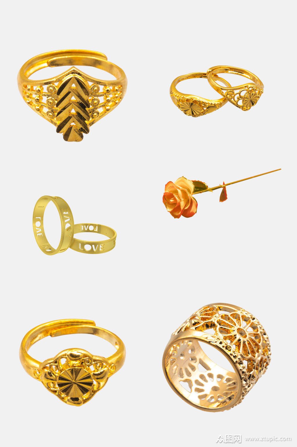 创意黄金珠宝首饰免抠素材