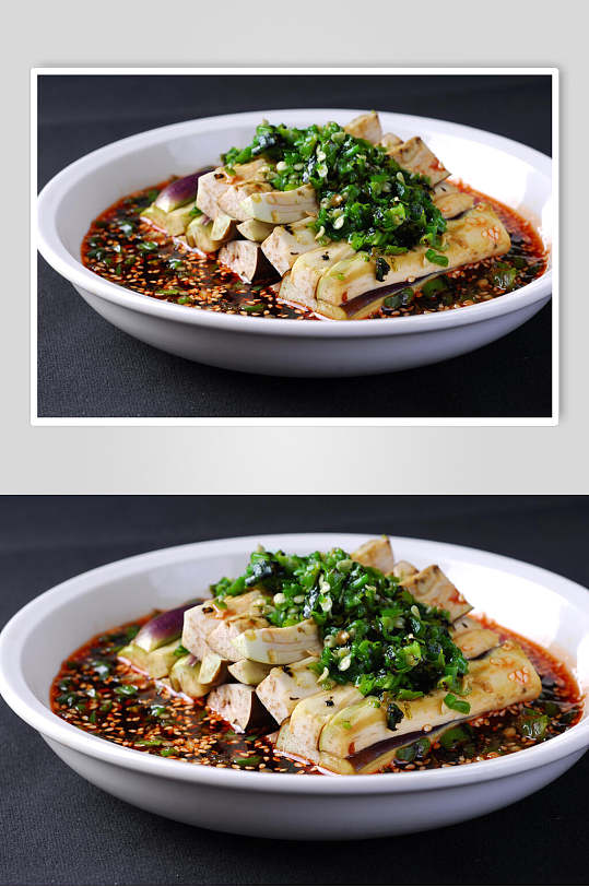 凉烧椒茄子食品高清图片