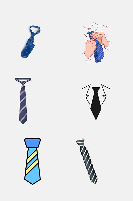 卡通领带领结衣服免抠素材-众图网