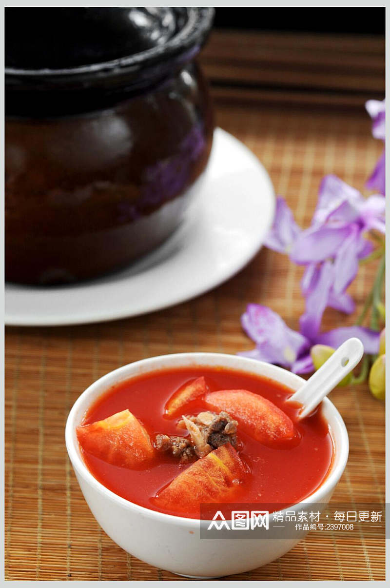 番茄牛尾汤食物高清图片素材