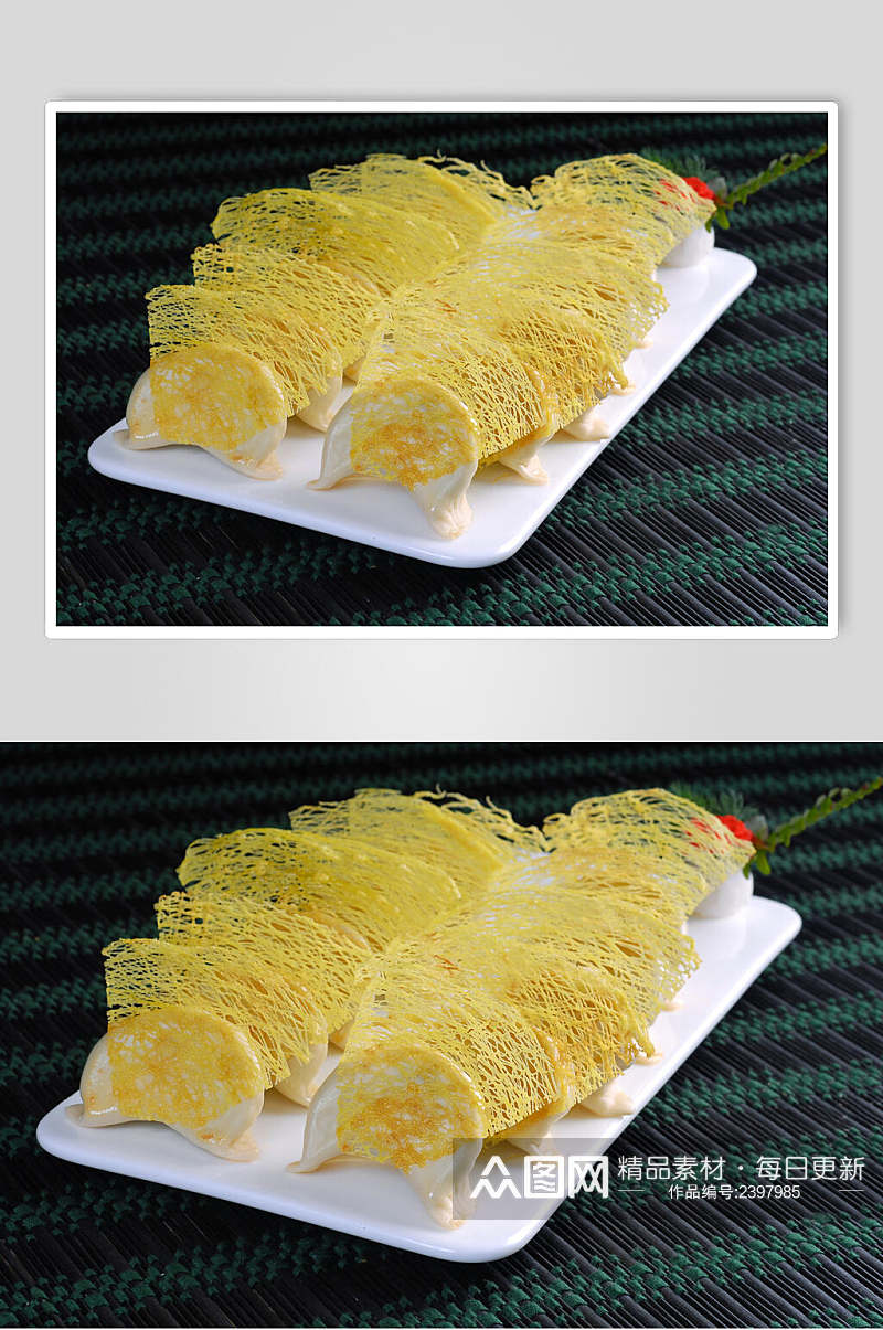金黄美味煎饺小吃食物图片素材