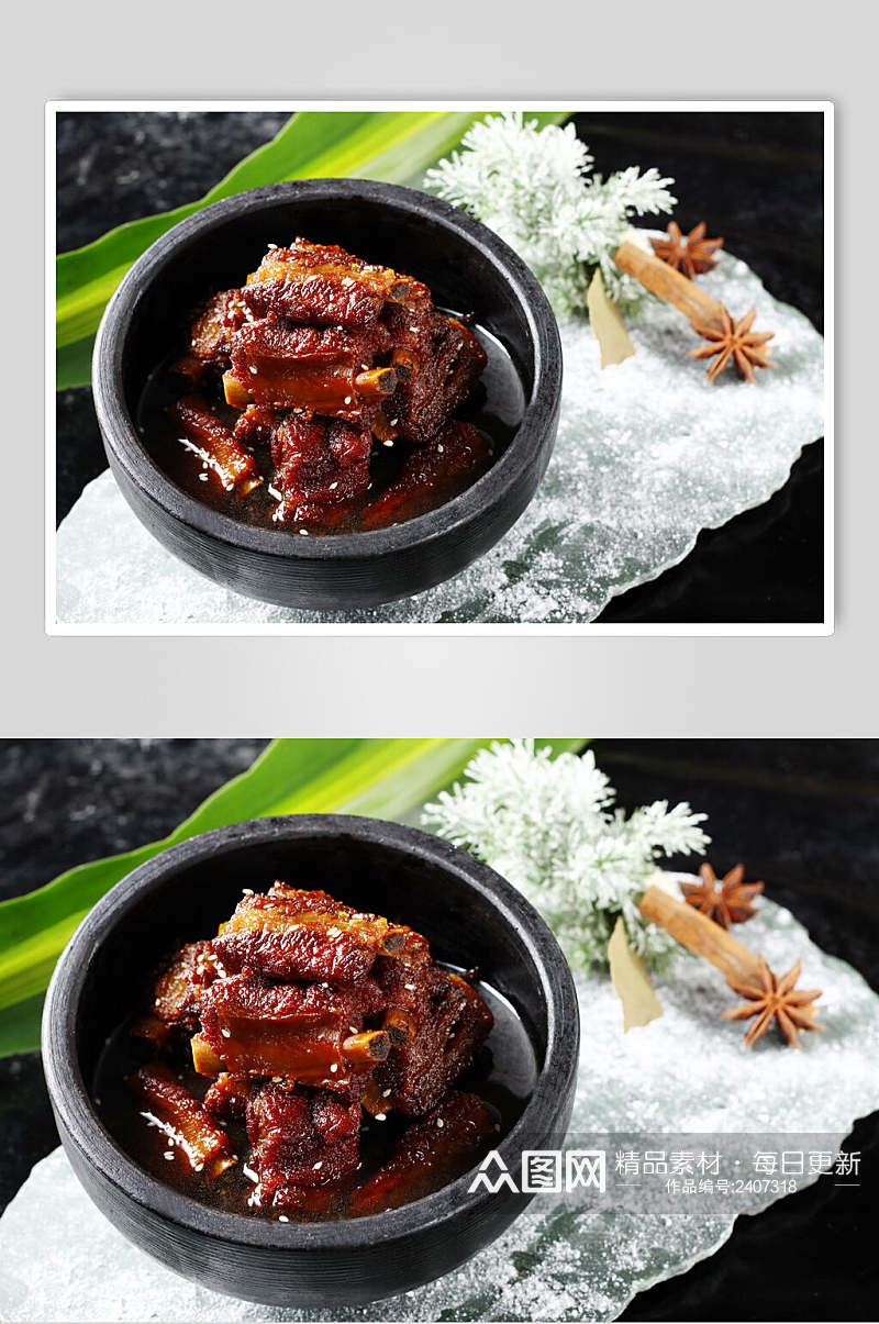 砂锅糖醋排骨菜品食物图片素材