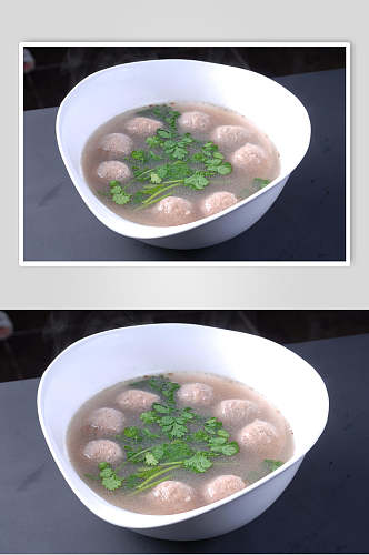 汤洒尿牛丸汤食物高清图片