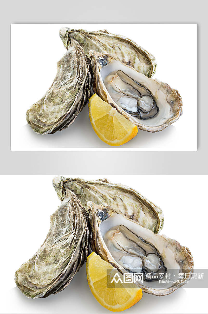 招牌美味牡蛎蛤蜊生蚝食品图片素材