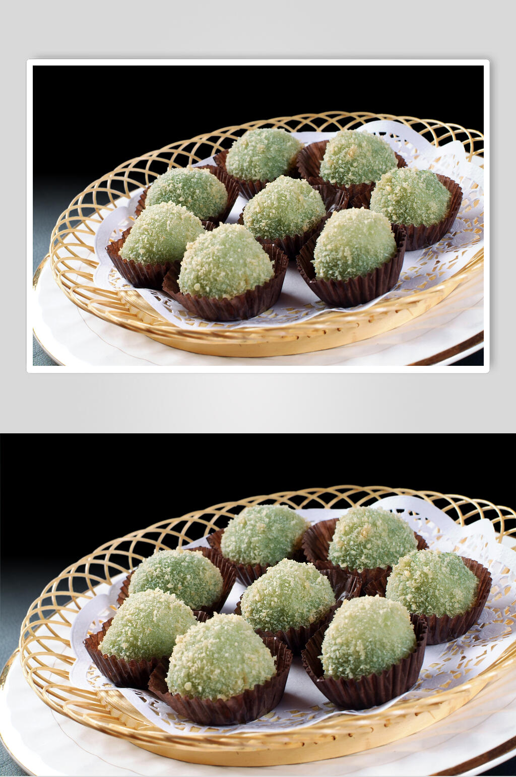 面点绿茶汤圆食物图片素材