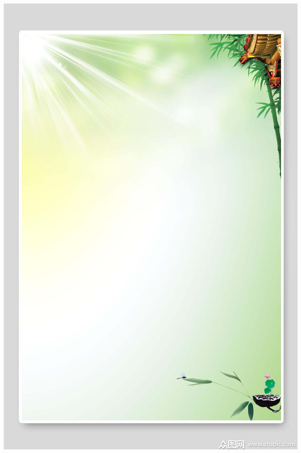 绿色国风海报背景模板下载-编号2531578-众图网