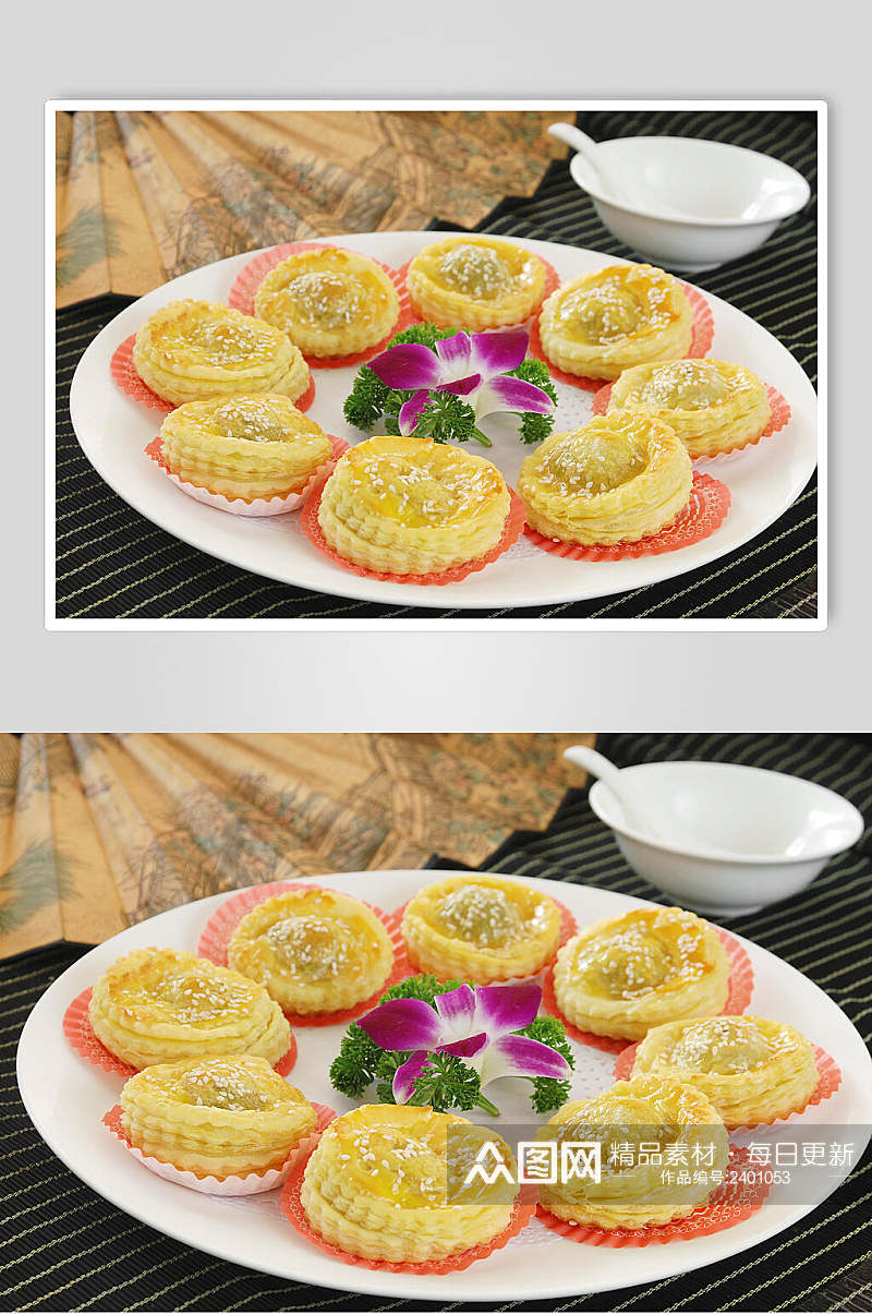 新鲜榴莲酥食物高清图片素材