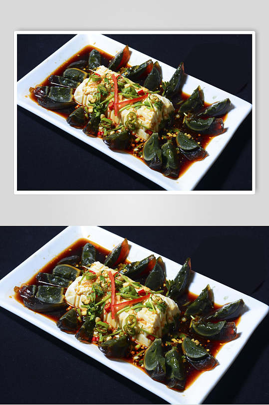 豆腐凉拌皮蛋摄影食品图片-众图网