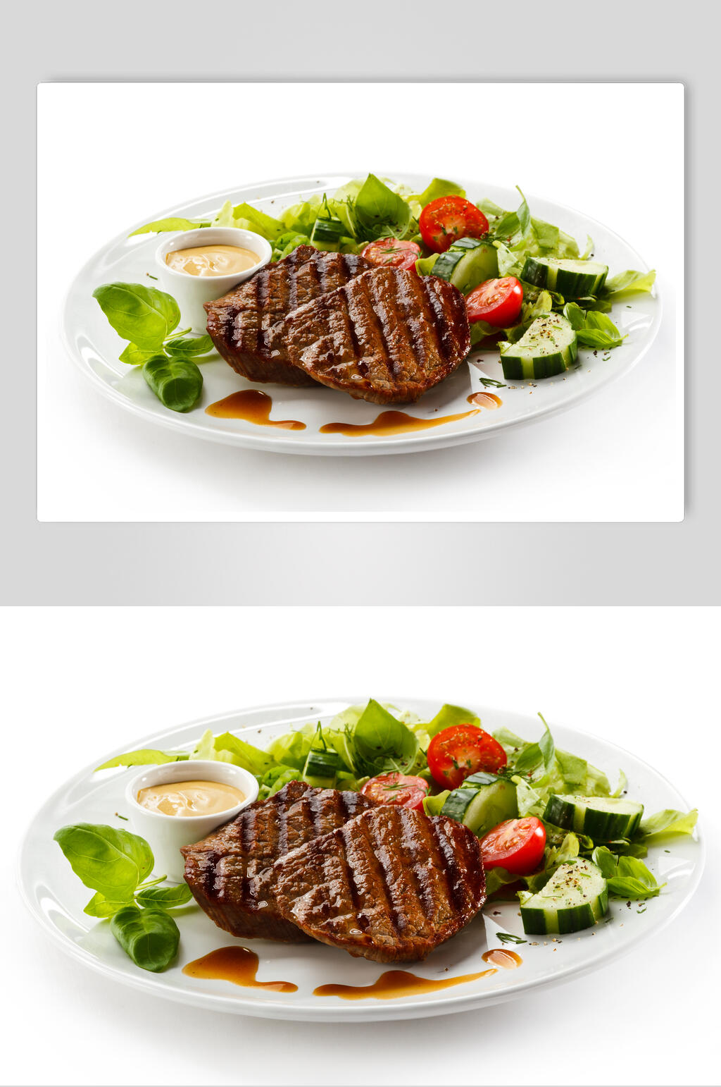健康美味沙拉牛排猪排羊排食品图片模板下载