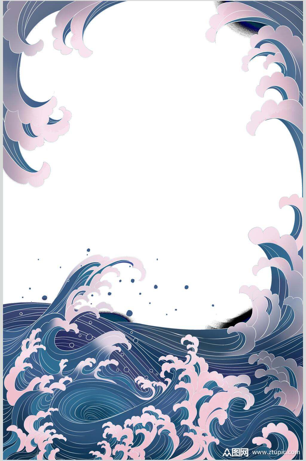 海浪海浪边框素材素材