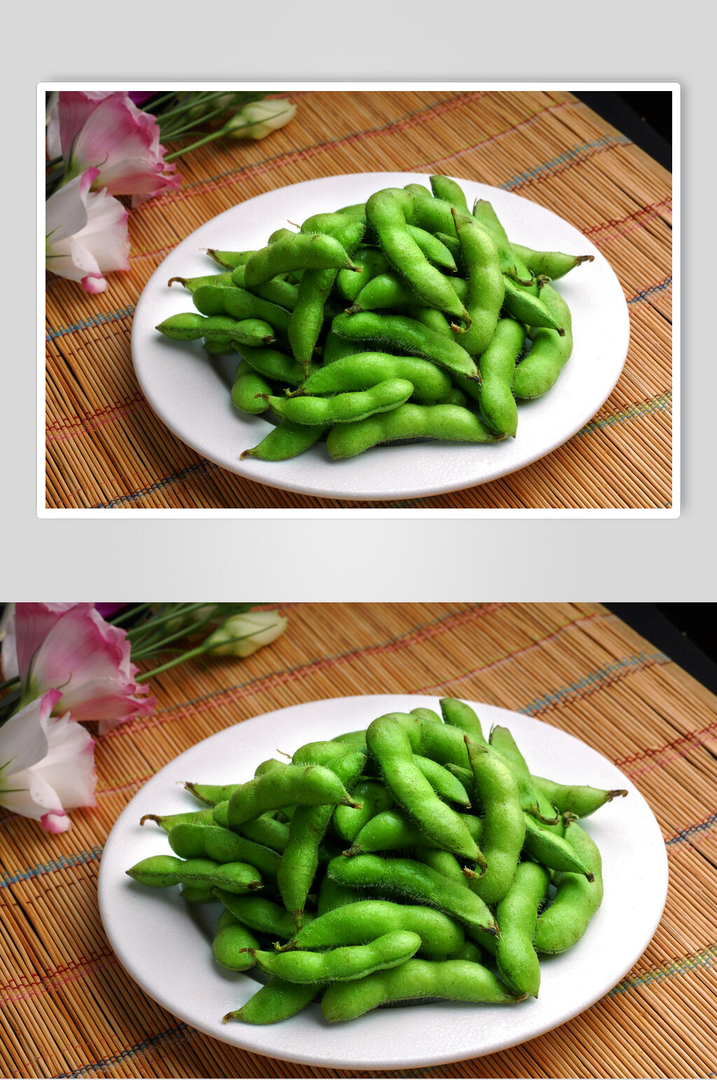 冷淡杯井水洗毛豆食物高清图片素材