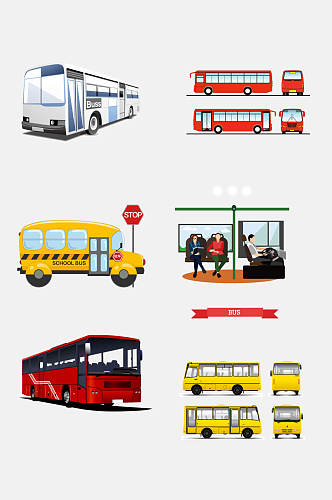 创意公交车巴士免抠素材