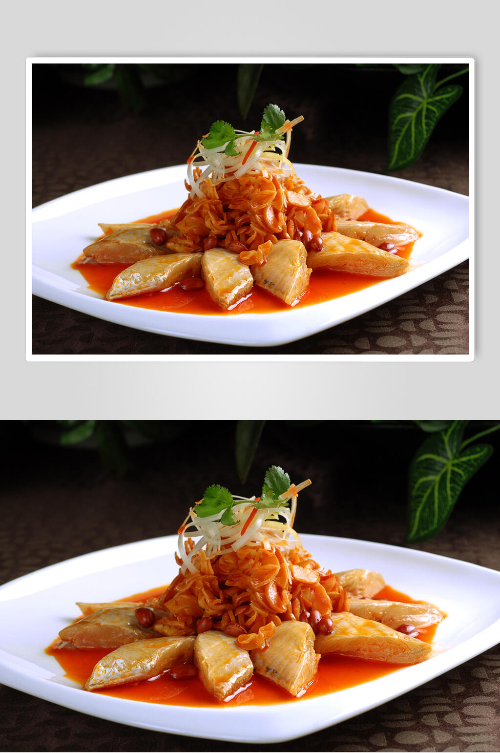 萝卜干蒸带鱼食物图片素材