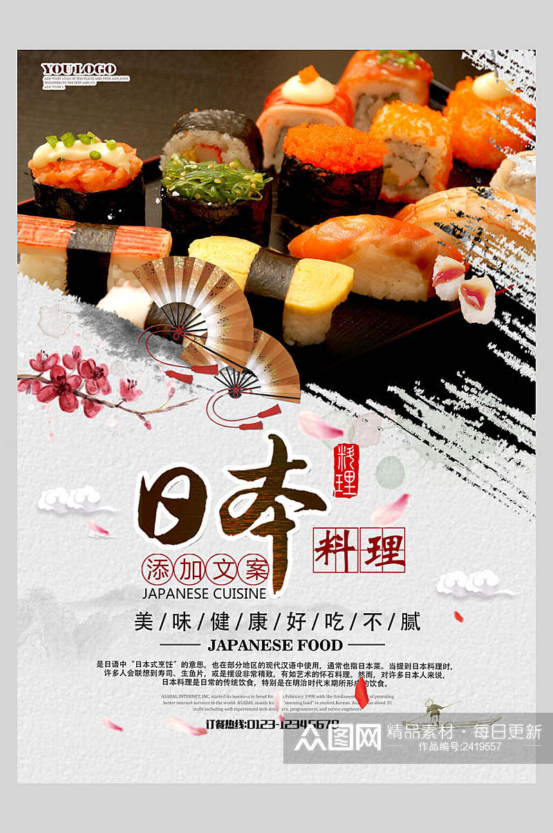 美味日本料理寿司美食海报素材